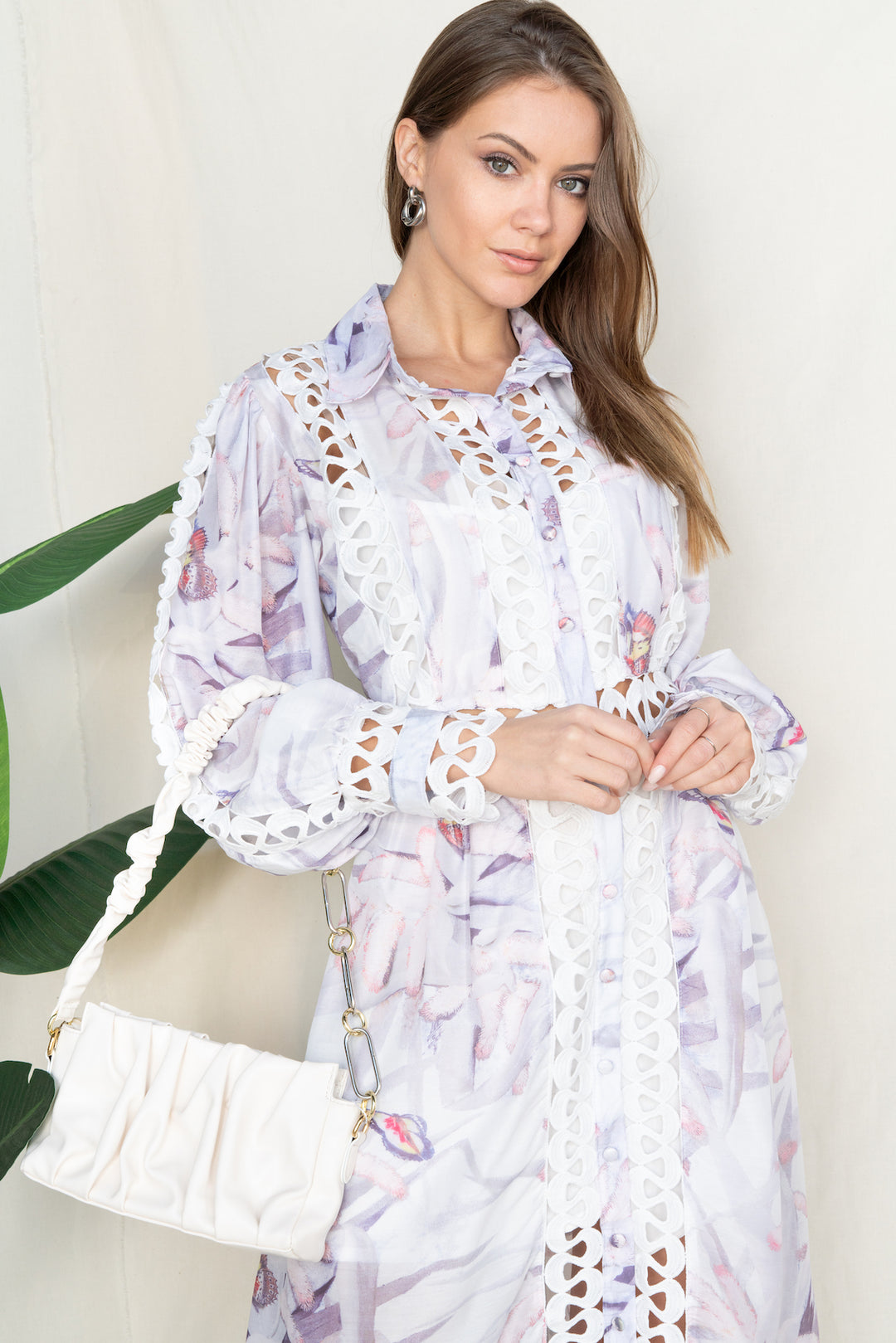 Capri Soft Floral Printed Lace Mix Dress