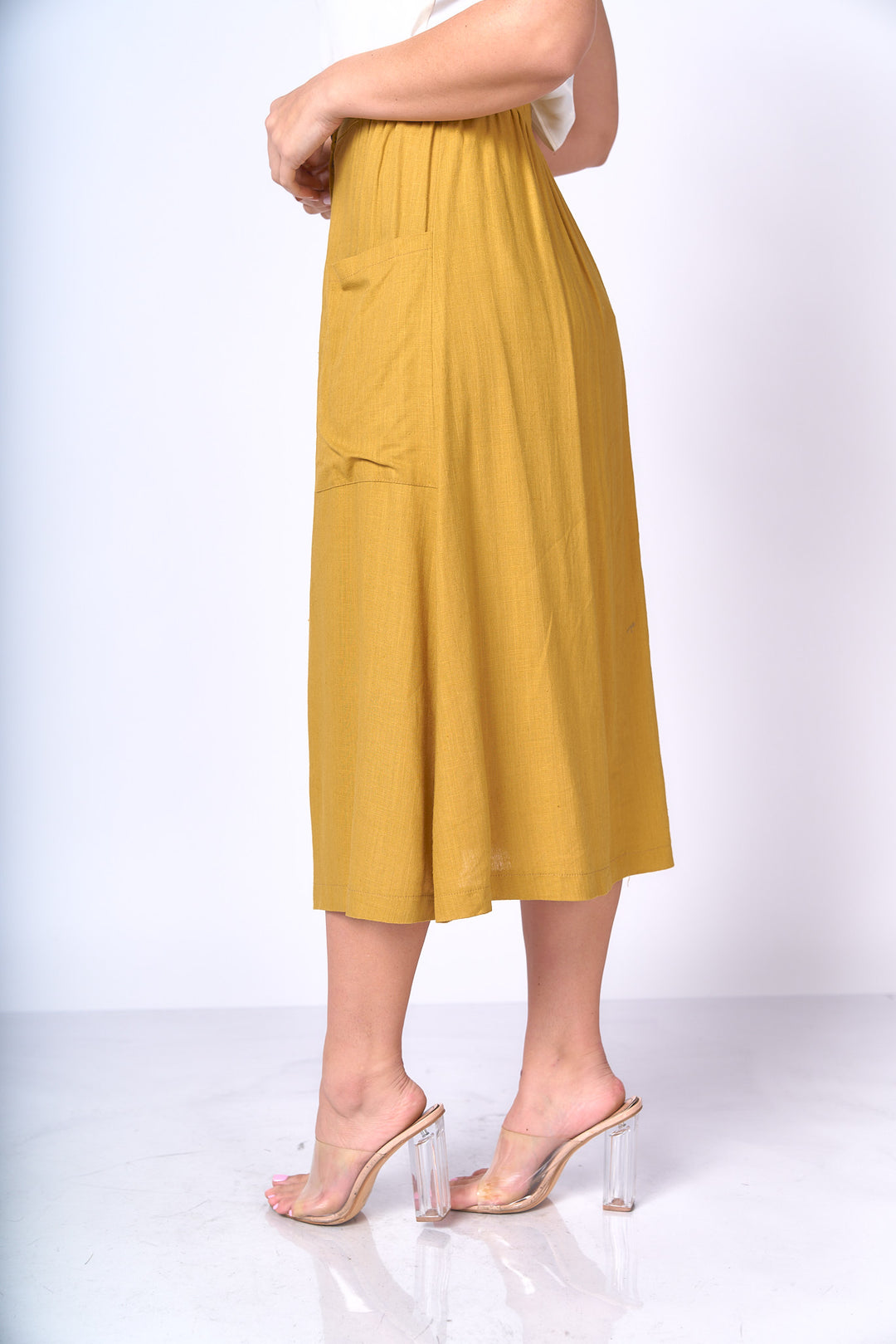 Linen Summer Midi Skirt