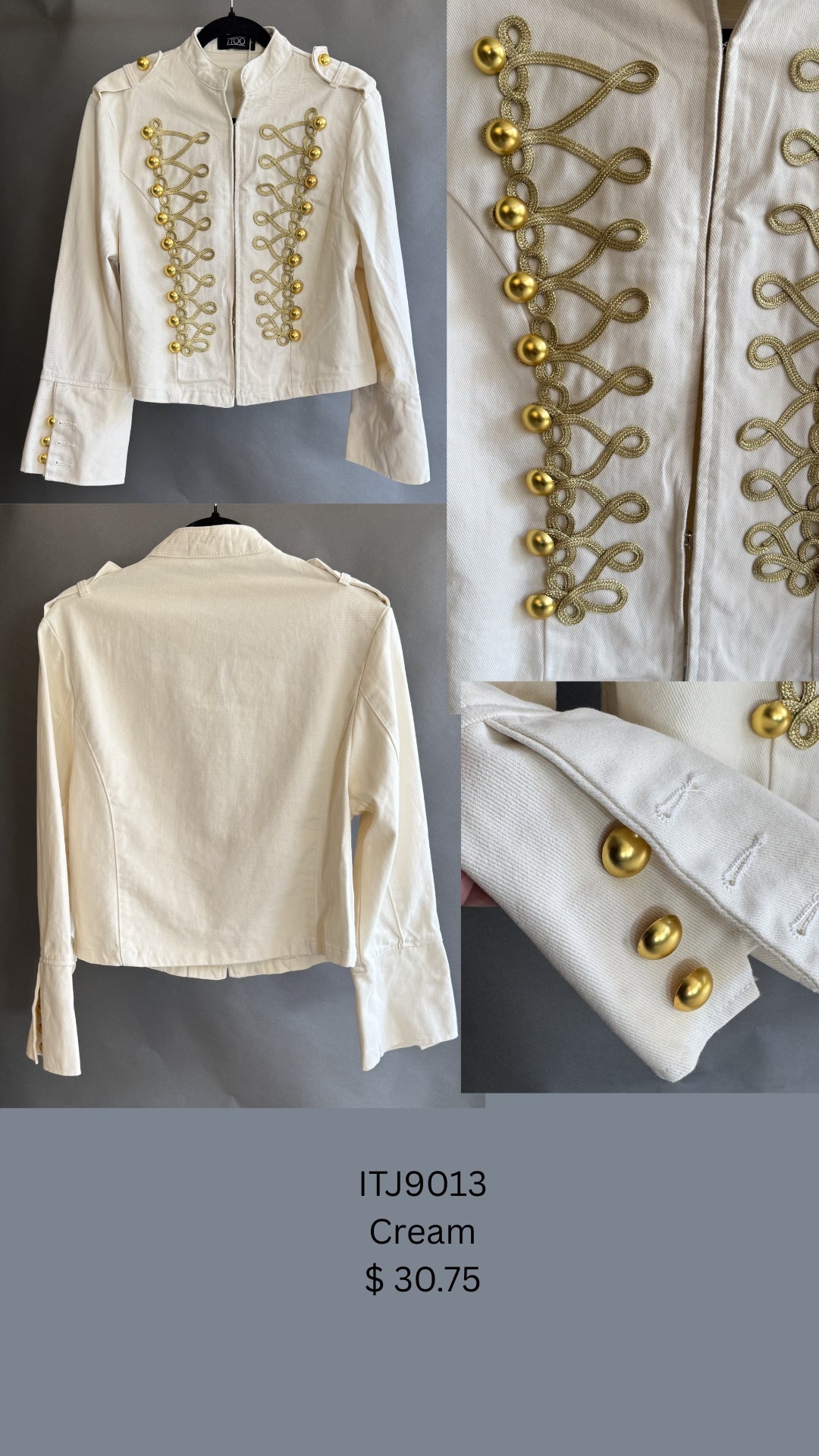 Military-Inspired Embellished Jacket (6 ps per pack)