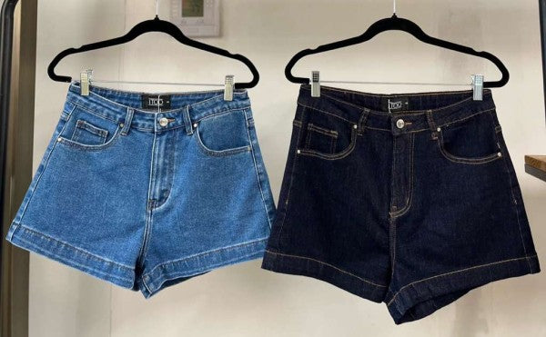 High waisted denim shorts