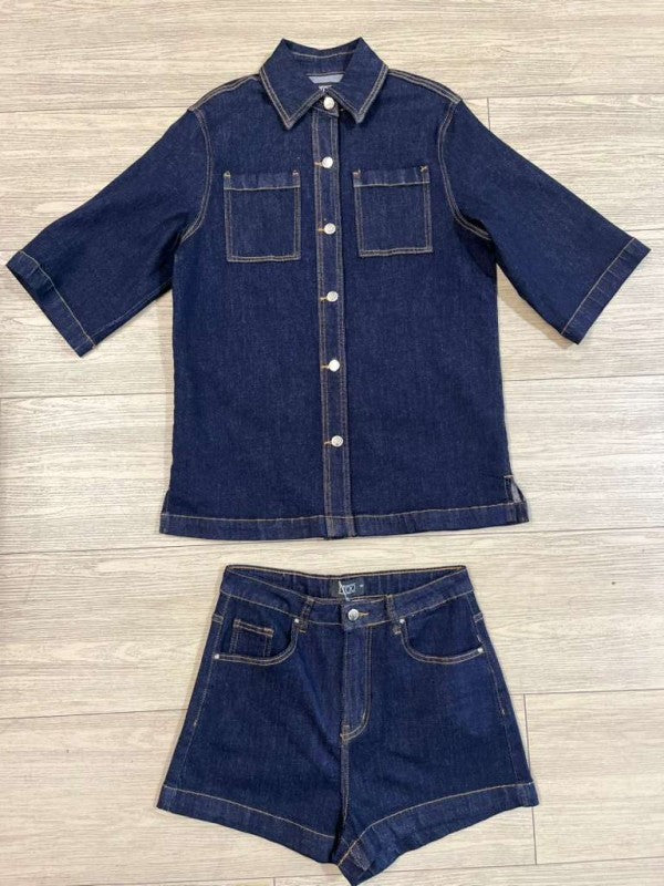 Denim Top and Short Set