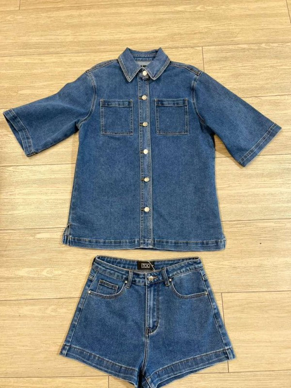 Denim Top and Short Set