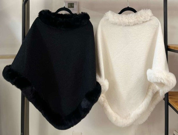 Fur Detail Poncho