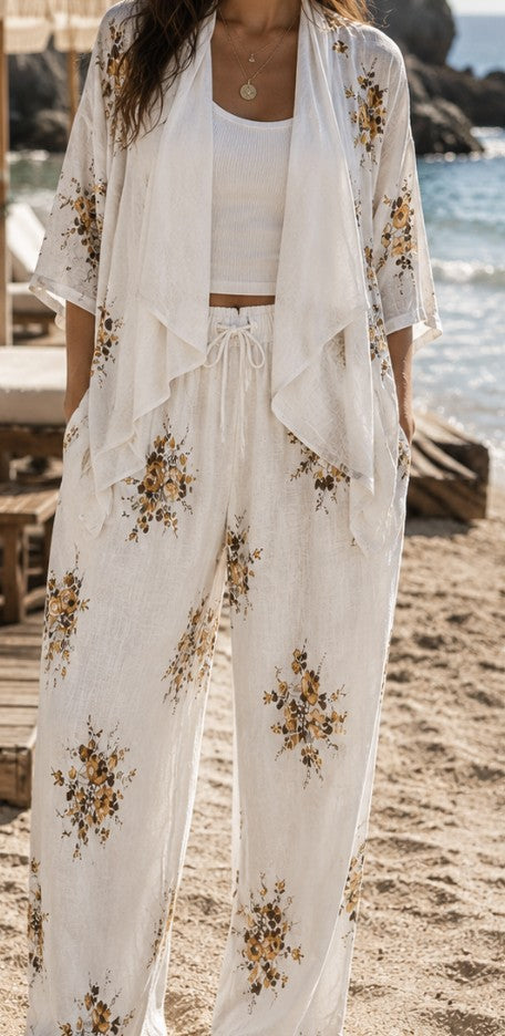 Floral Linen Lounge Set