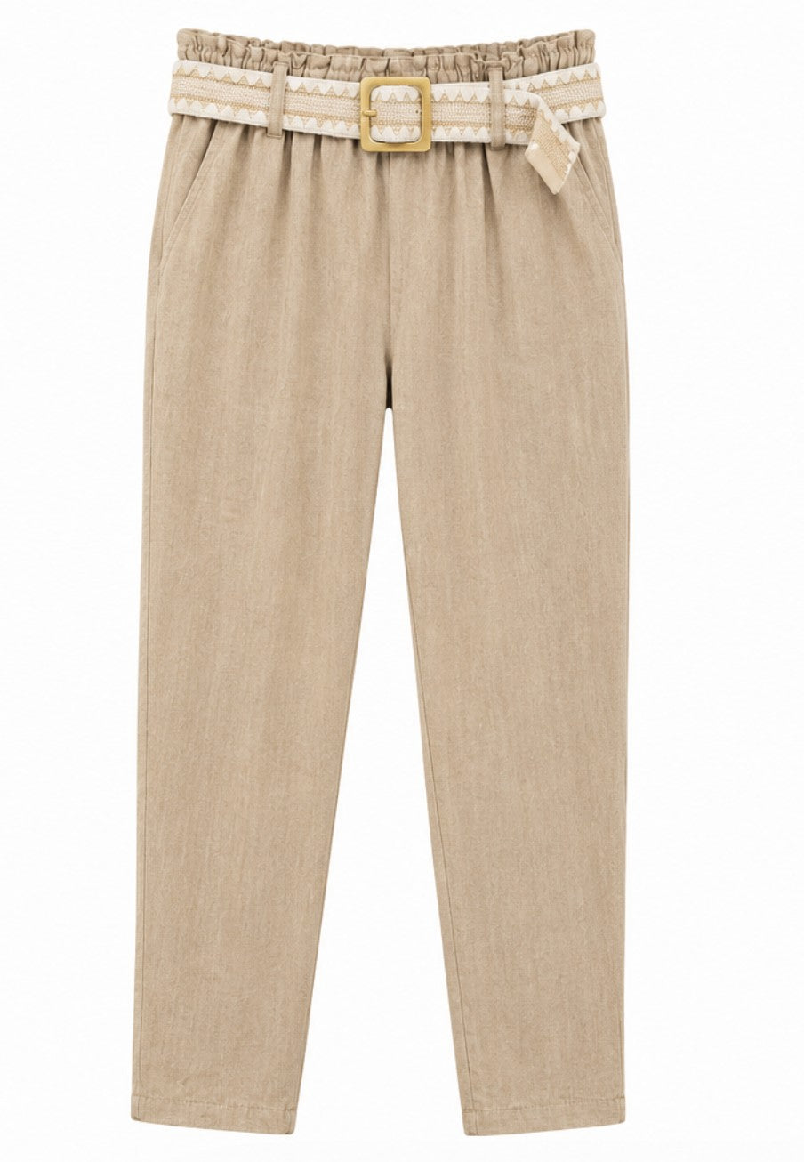 Relaxed Linen Wide-Leg Pants