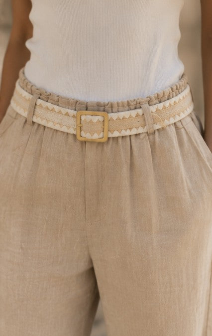 Relaxed Linen Wide-Leg Pants