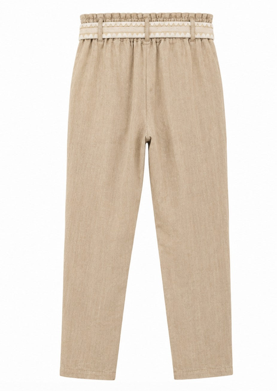 Relaxed Linen Wide-Leg Pants