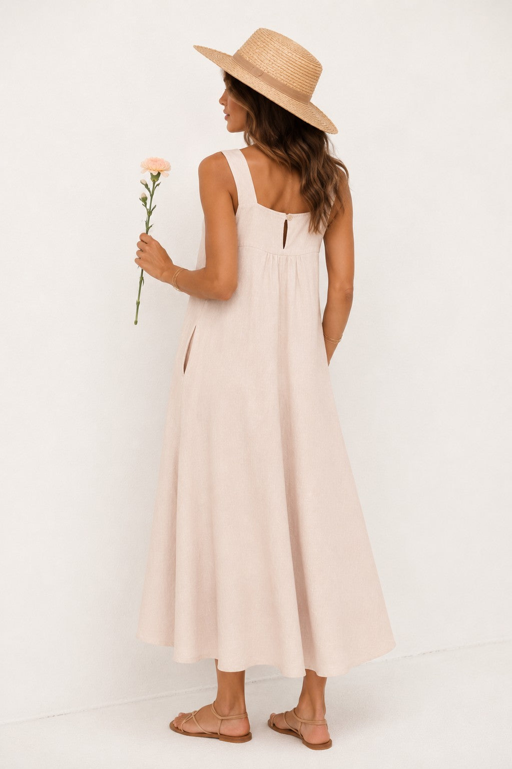 Linen A-Line Maxi Dress