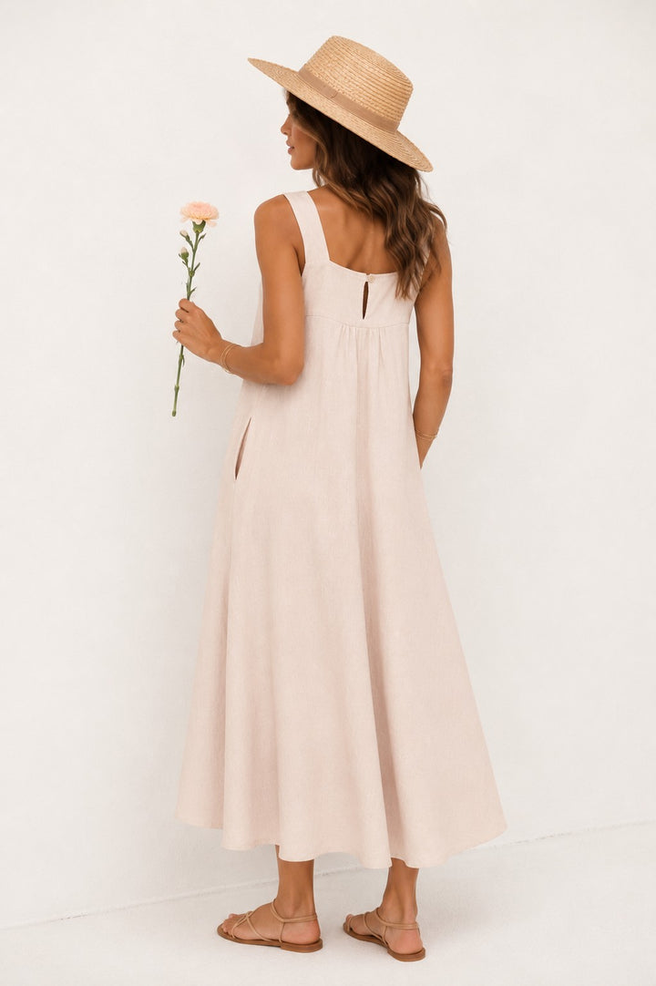 Linen A-Line Maxi Dress