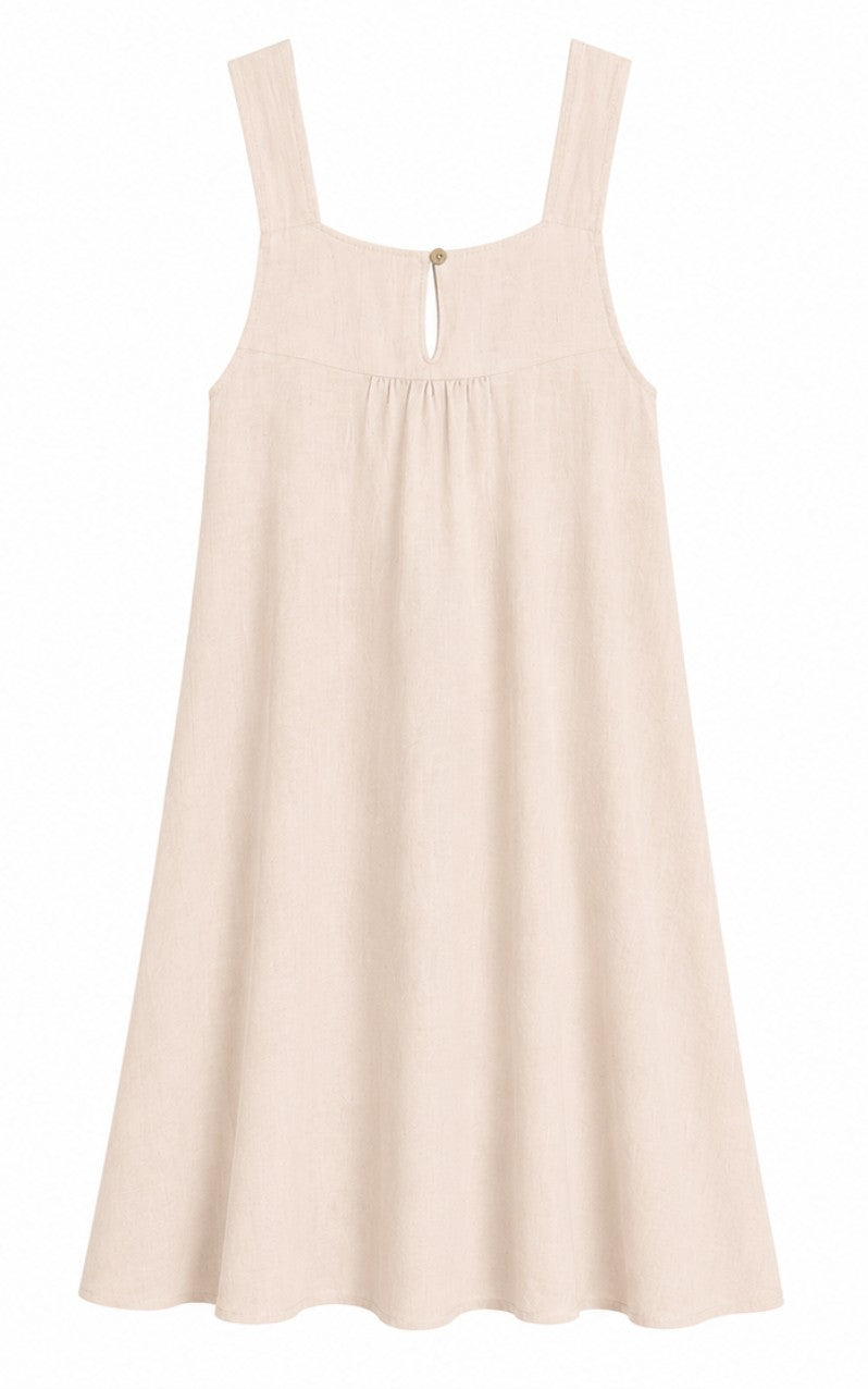 Linen A-Line Maxi Dress