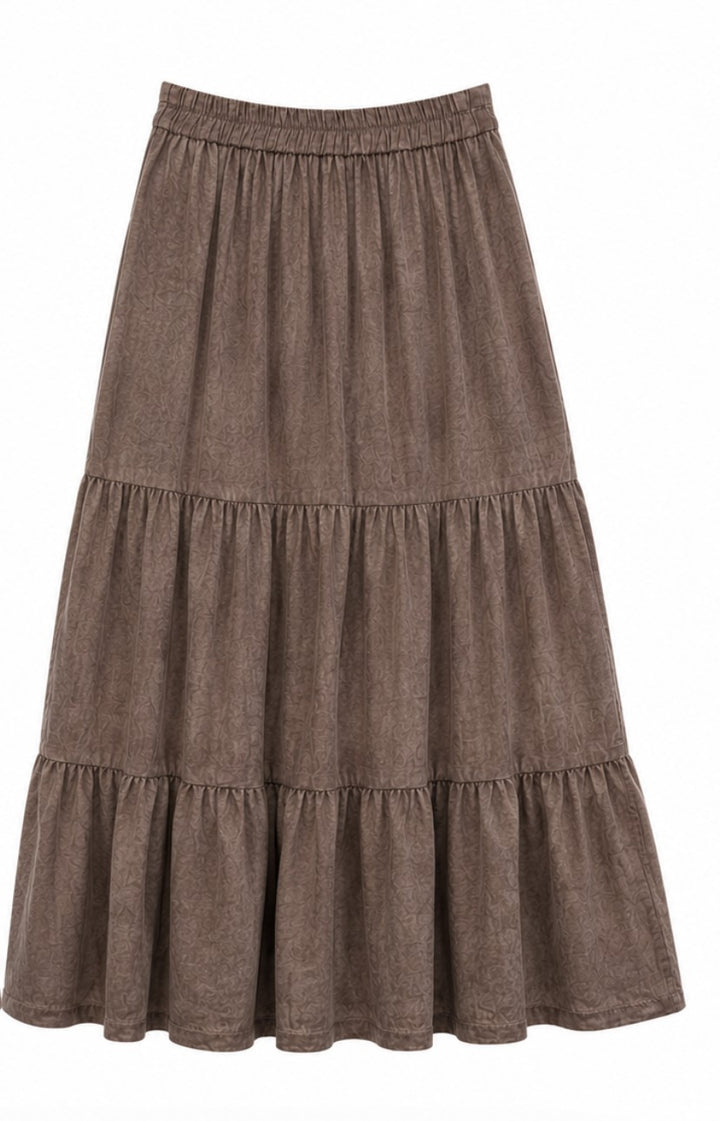 Button-Front Maxi Skirt