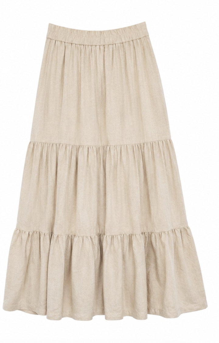 Button-Front Maxi Skirt