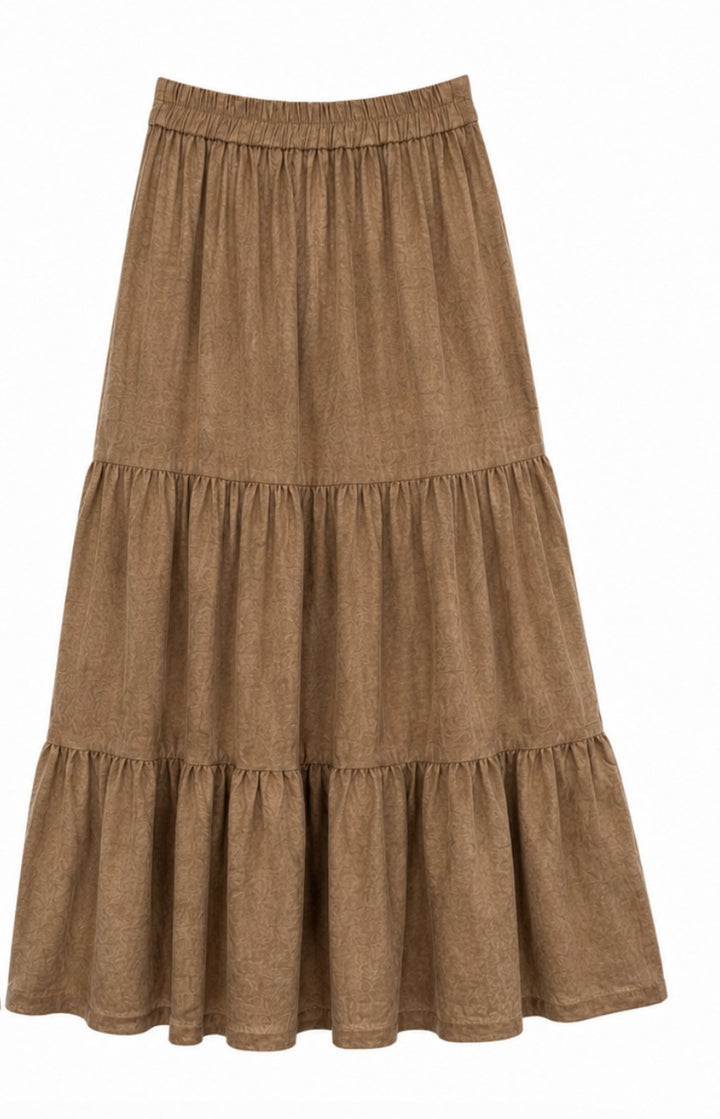 Button-Front Maxi Skirt