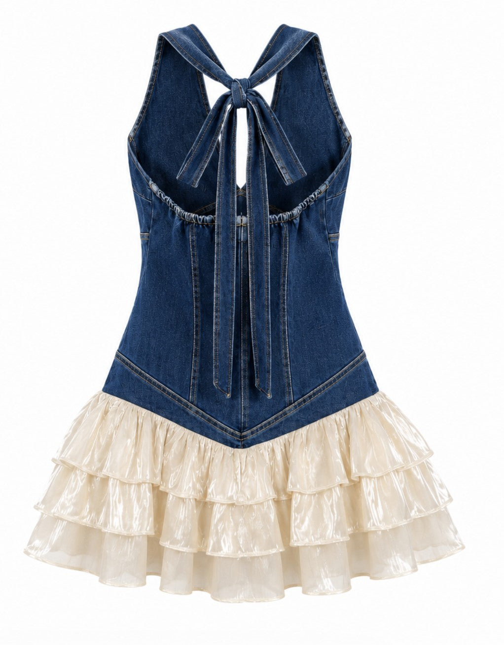 Denim Halter Mini Dress