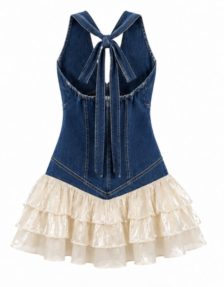 Denim Halter Mini Dress