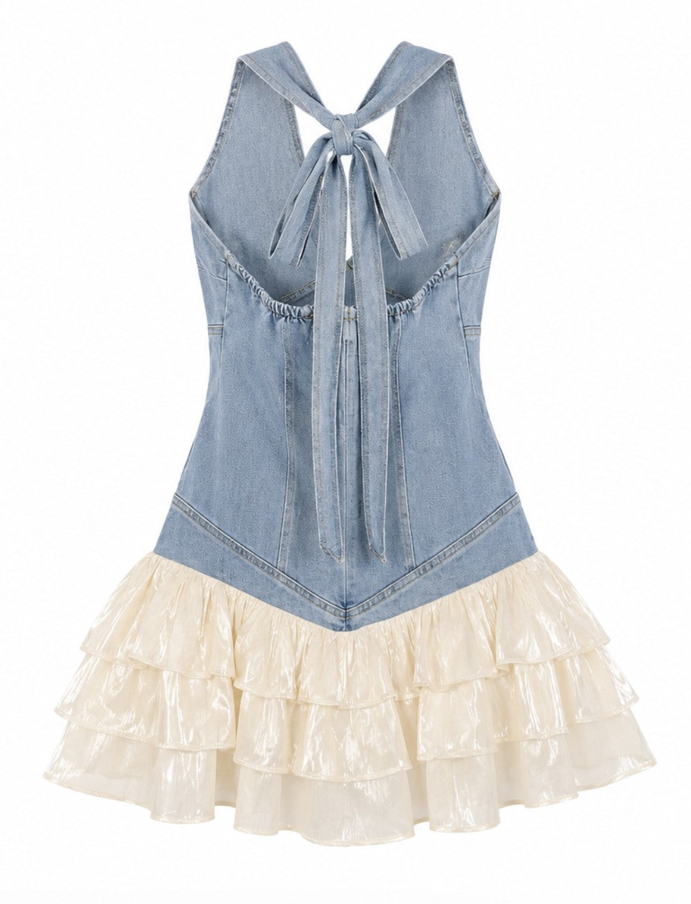 Denim Halter Mini Dress