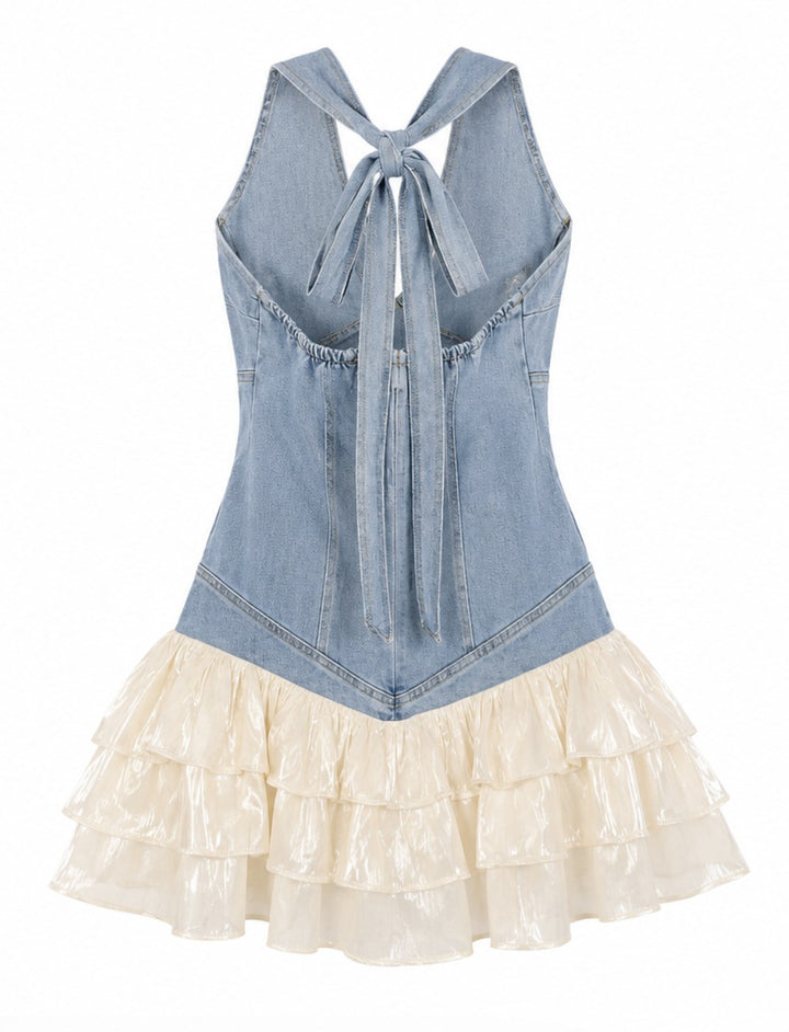 Denim Halter Mini Dress