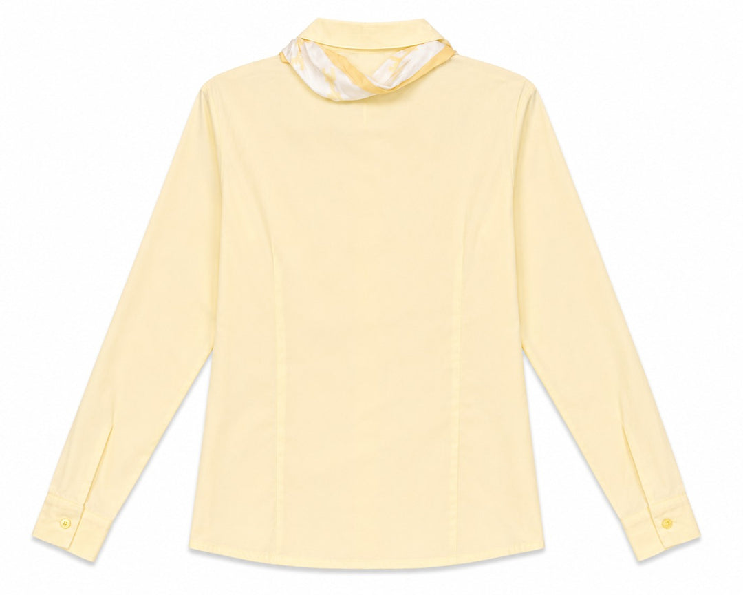 Scarf Collar Button-Up Shirt