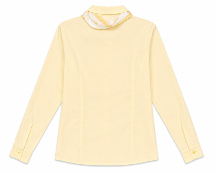 Scarf Collar Button-Up Shirt