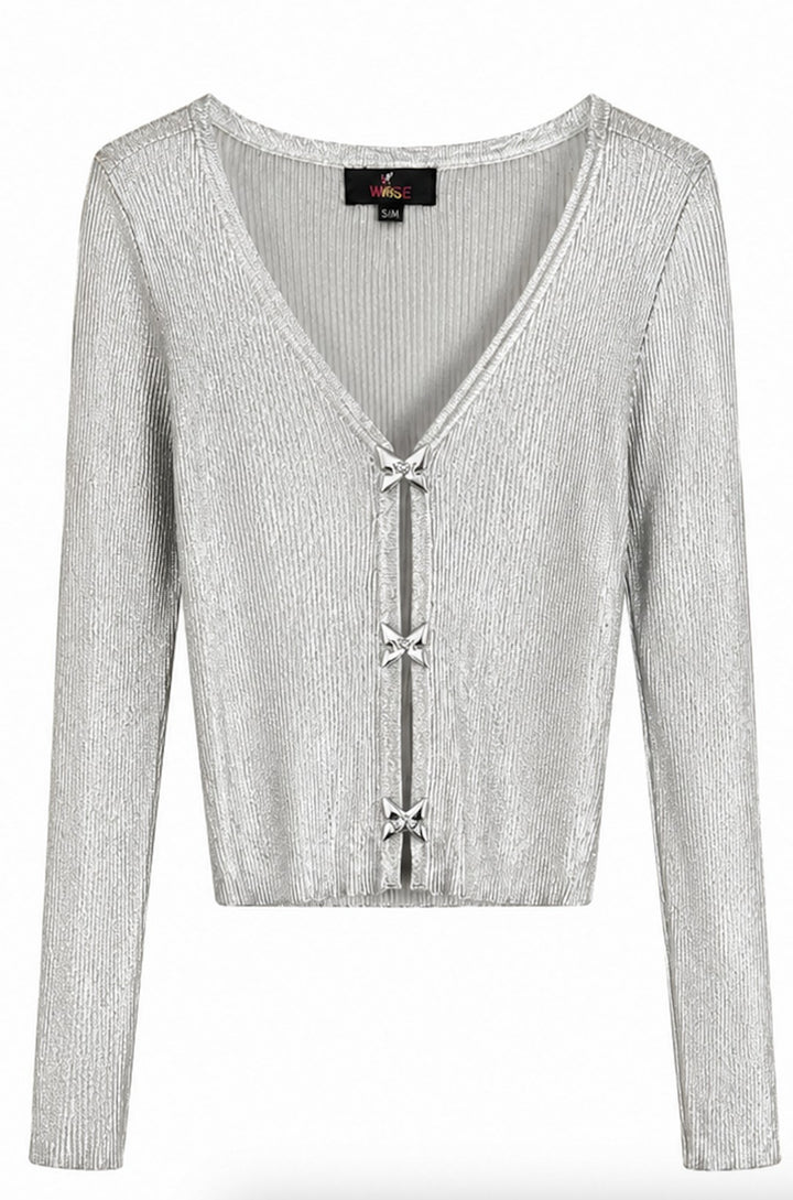 Metallic Knit Cardigan