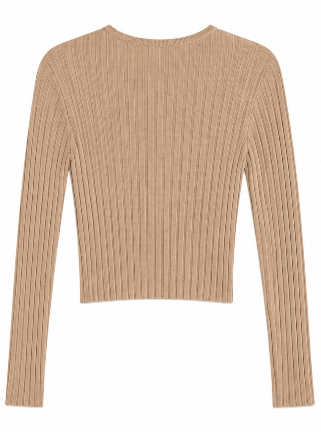 Ribbed Wrap Front Chain Detail Top