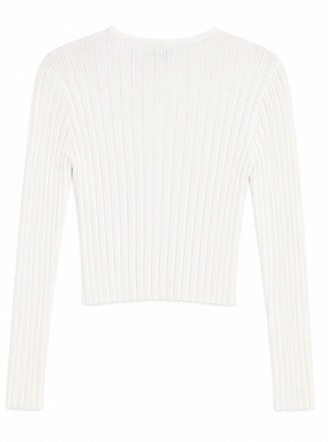 Ribbed Wrap Front Chain Detail Top