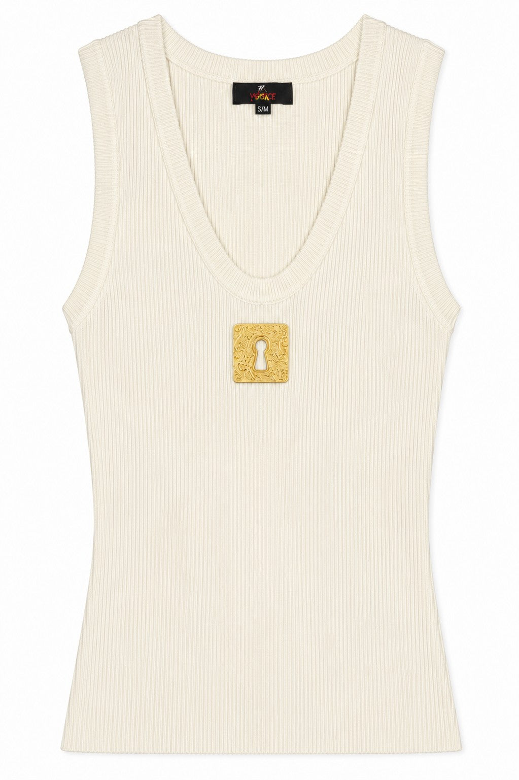 Ribbed Knit Charm Tank Top