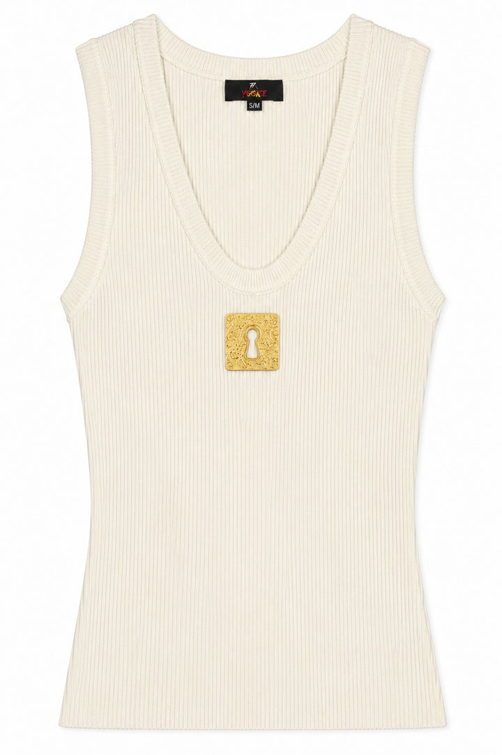 Ribbed Knit Charm Tank Top