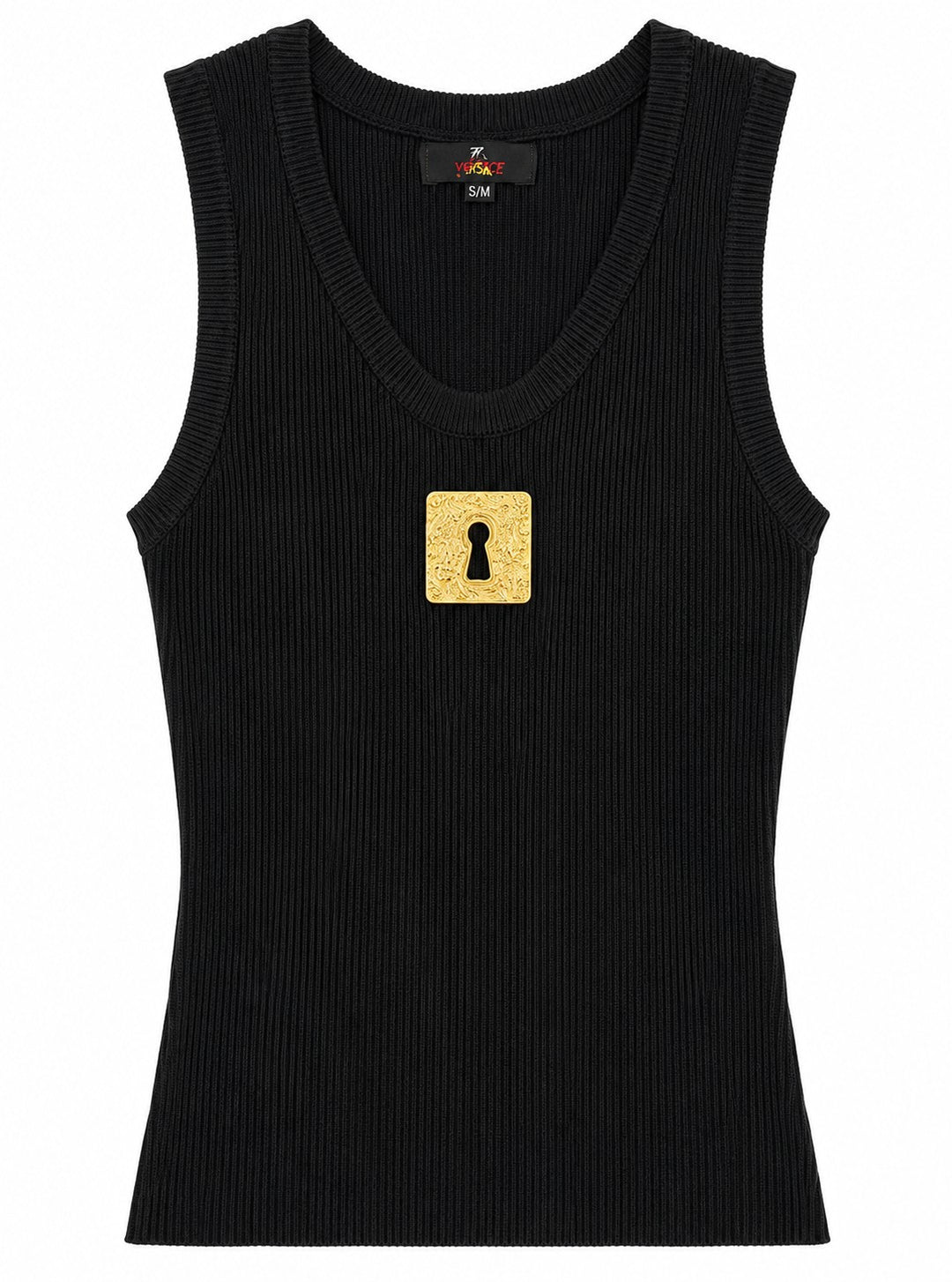 Ribbed Knit Charm Tank Top