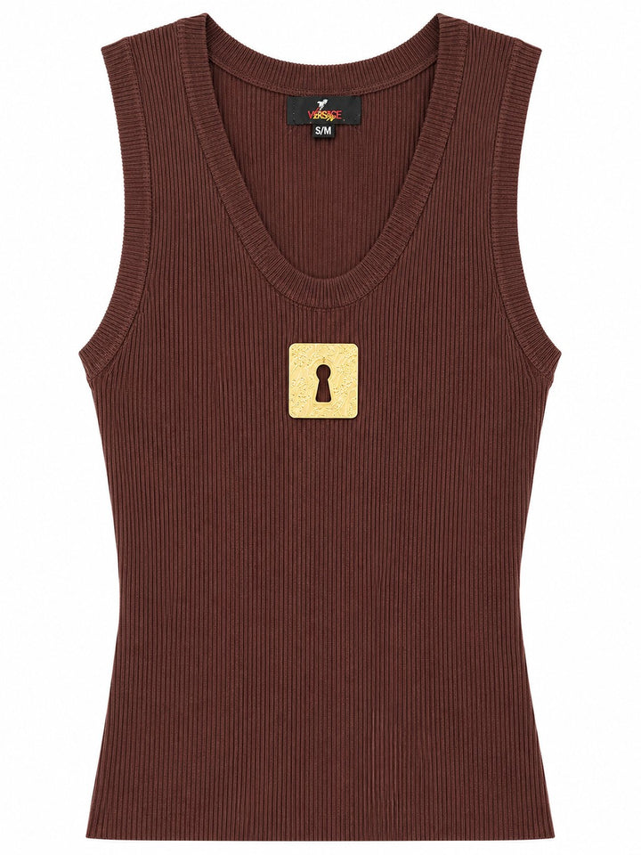 Ribbed Knit Charm Tank Top