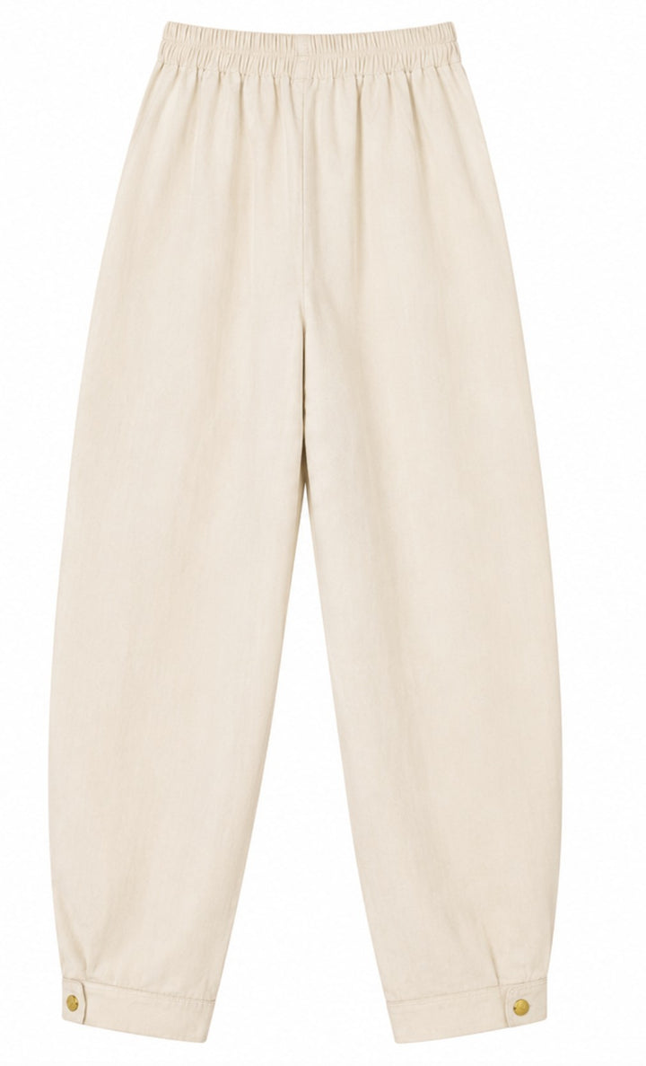 Wide-Leg Utility Pants with Gold Hardware