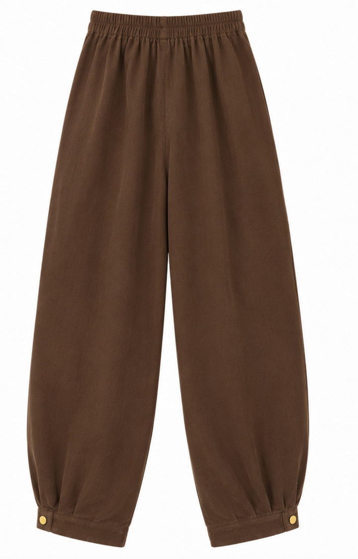 Wide-Leg Utility Pants with Gold Hardware