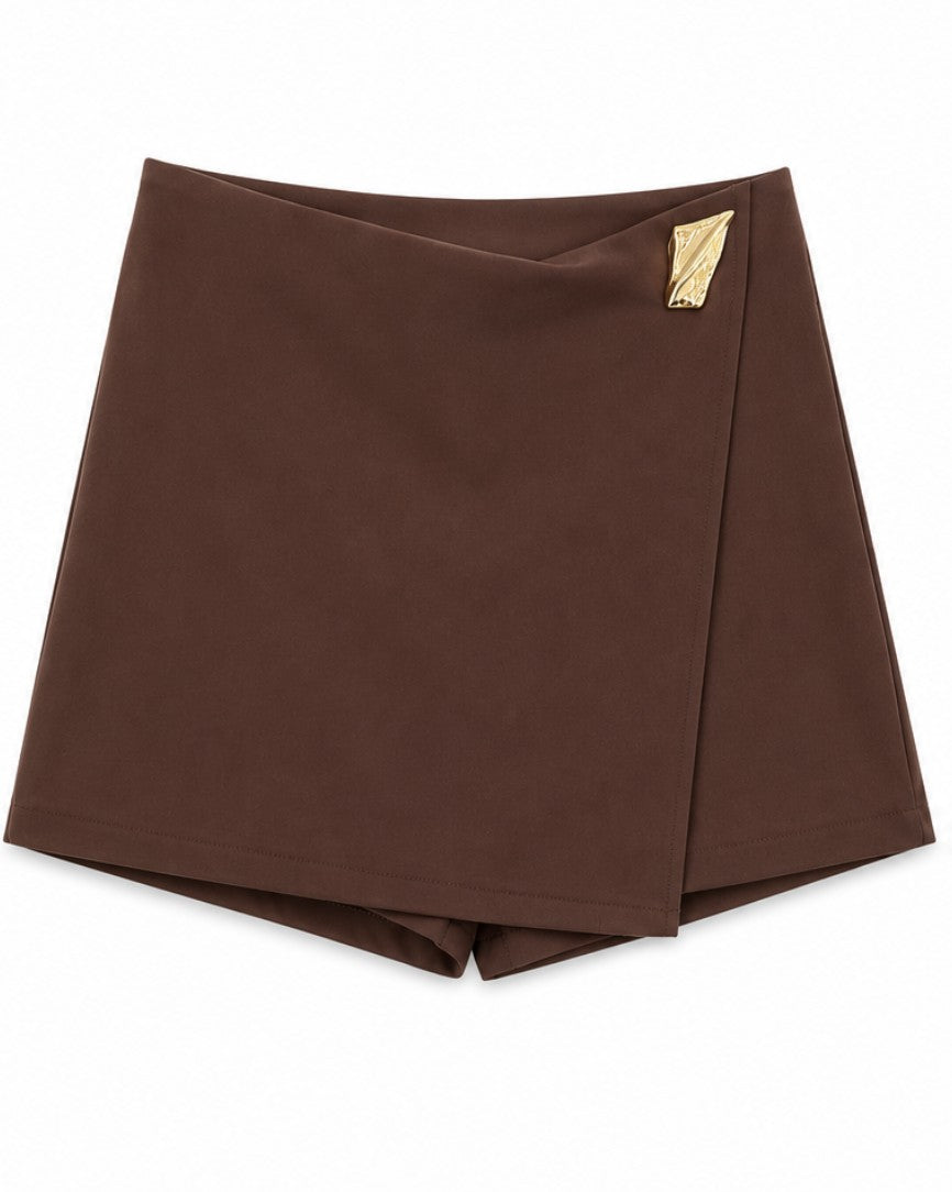 Golden Detail Vest & Skort Set