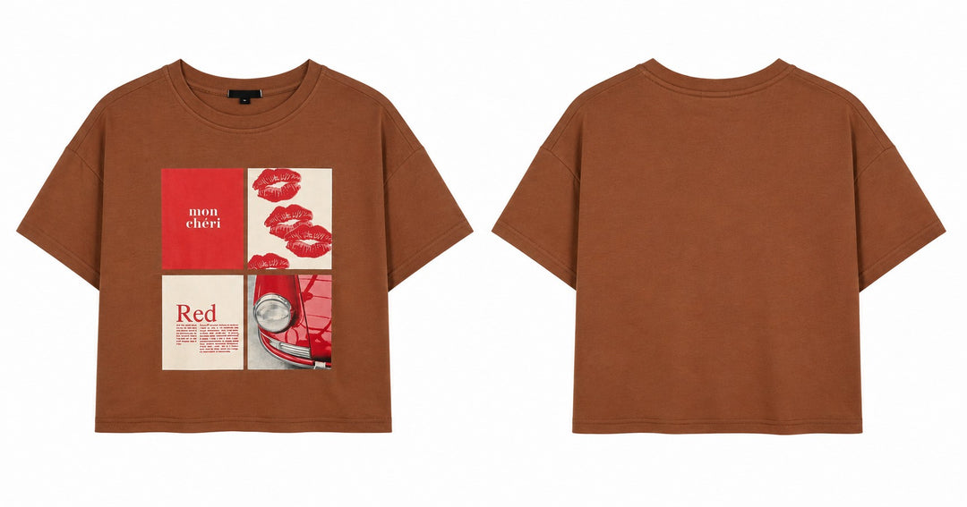 Mon Chéri Graphic Cropped T-Shirt