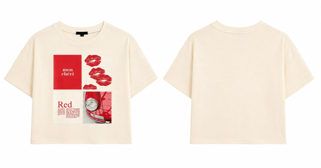 Mon Chéri Graphic Cropped T-Shirt