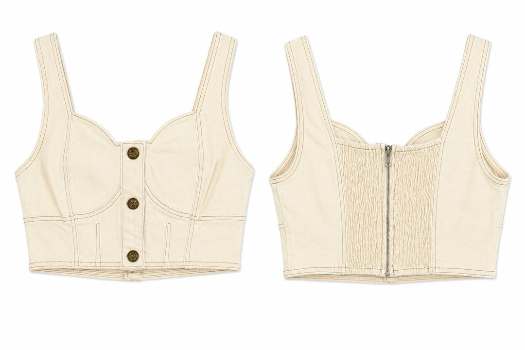 Denim Corset Crop Top