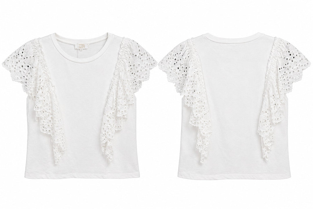 Eyelet Ruffle Tee