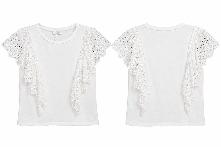 Eyelet Ruffle Tee