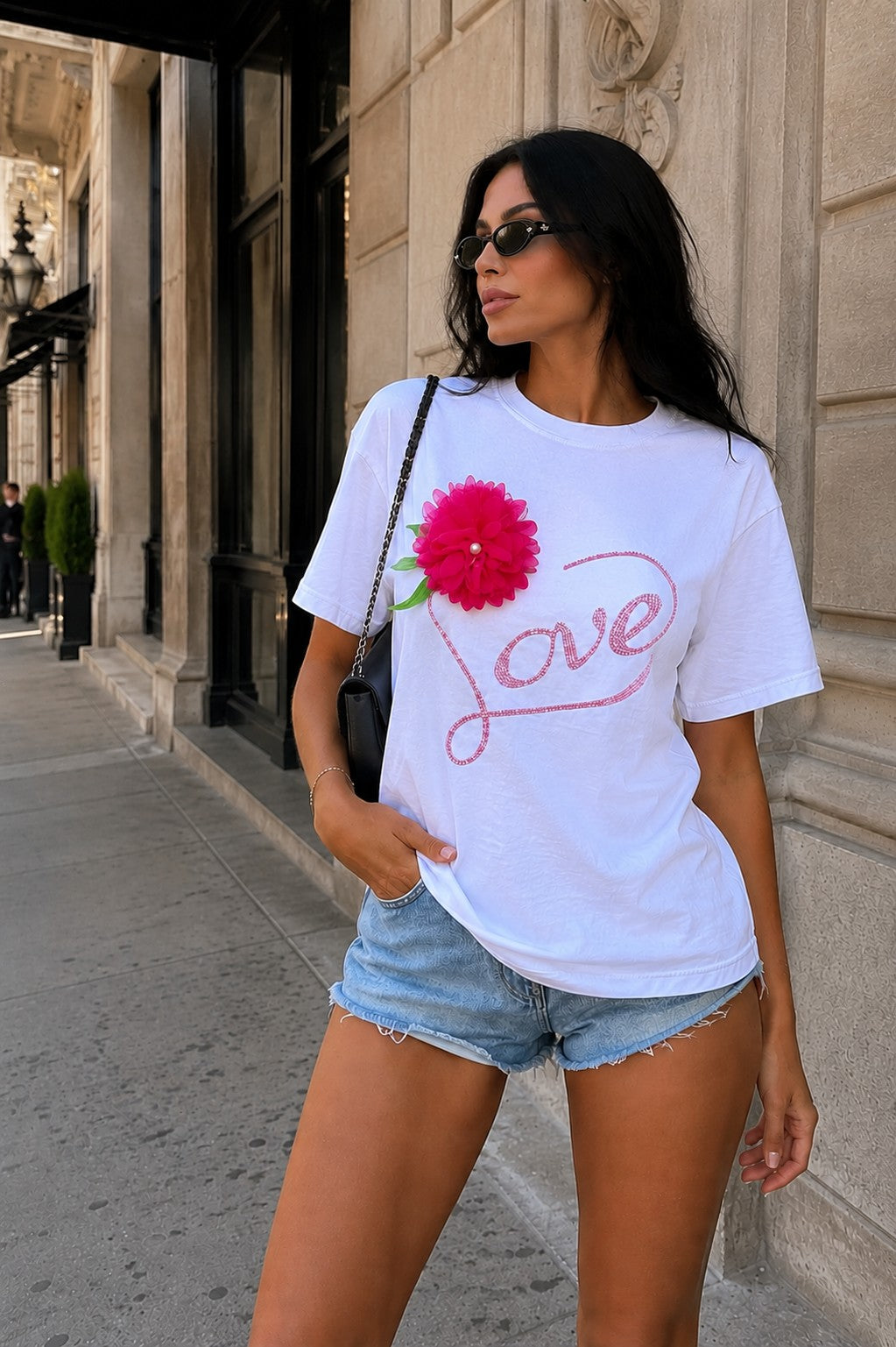 Flower Detail T-Shirt