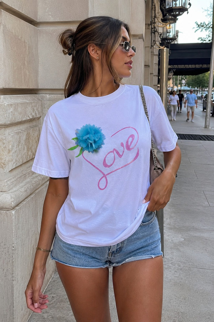 Flower Detail T-Shirt