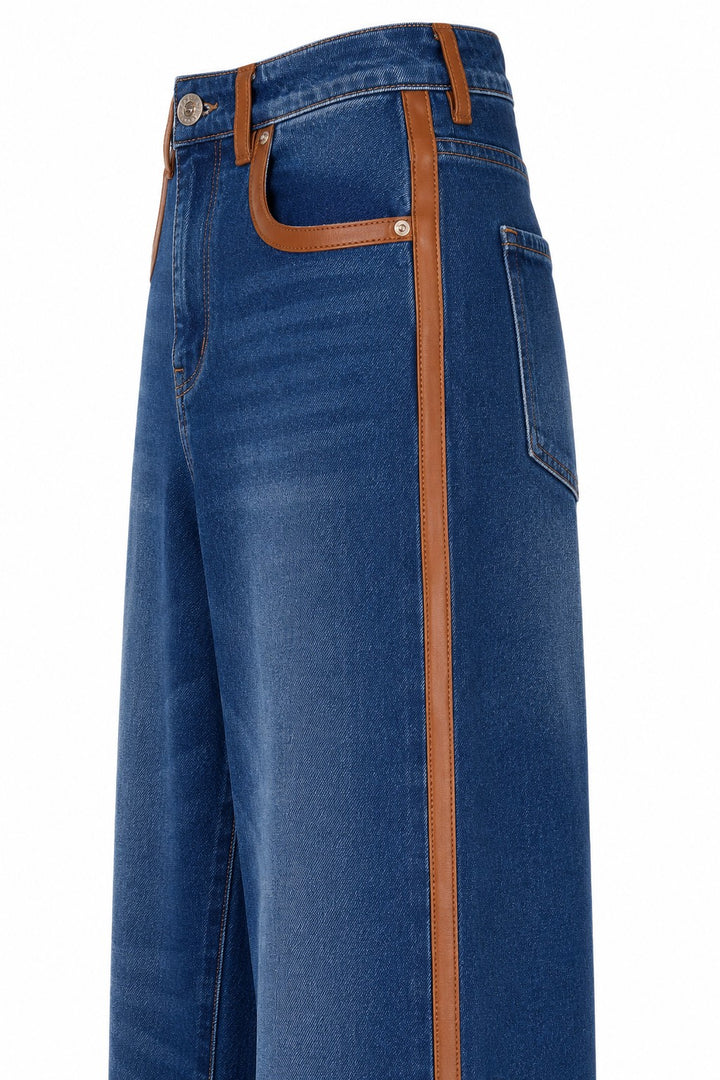 Denim Stretch Wide-Leg Jeans