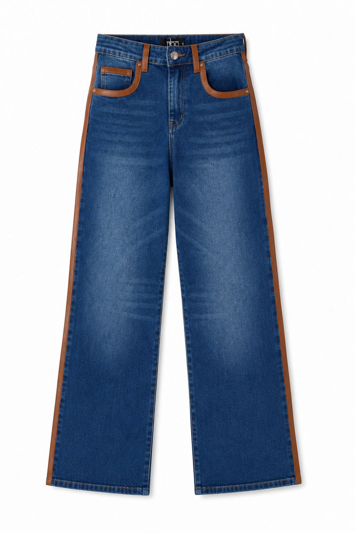 Denim Stretch Wide-Leg Jeans