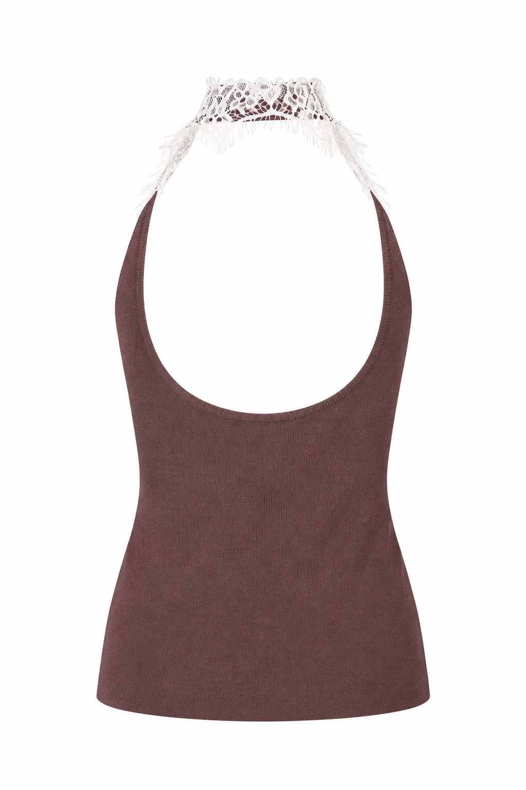 Knitting ribbed lace top