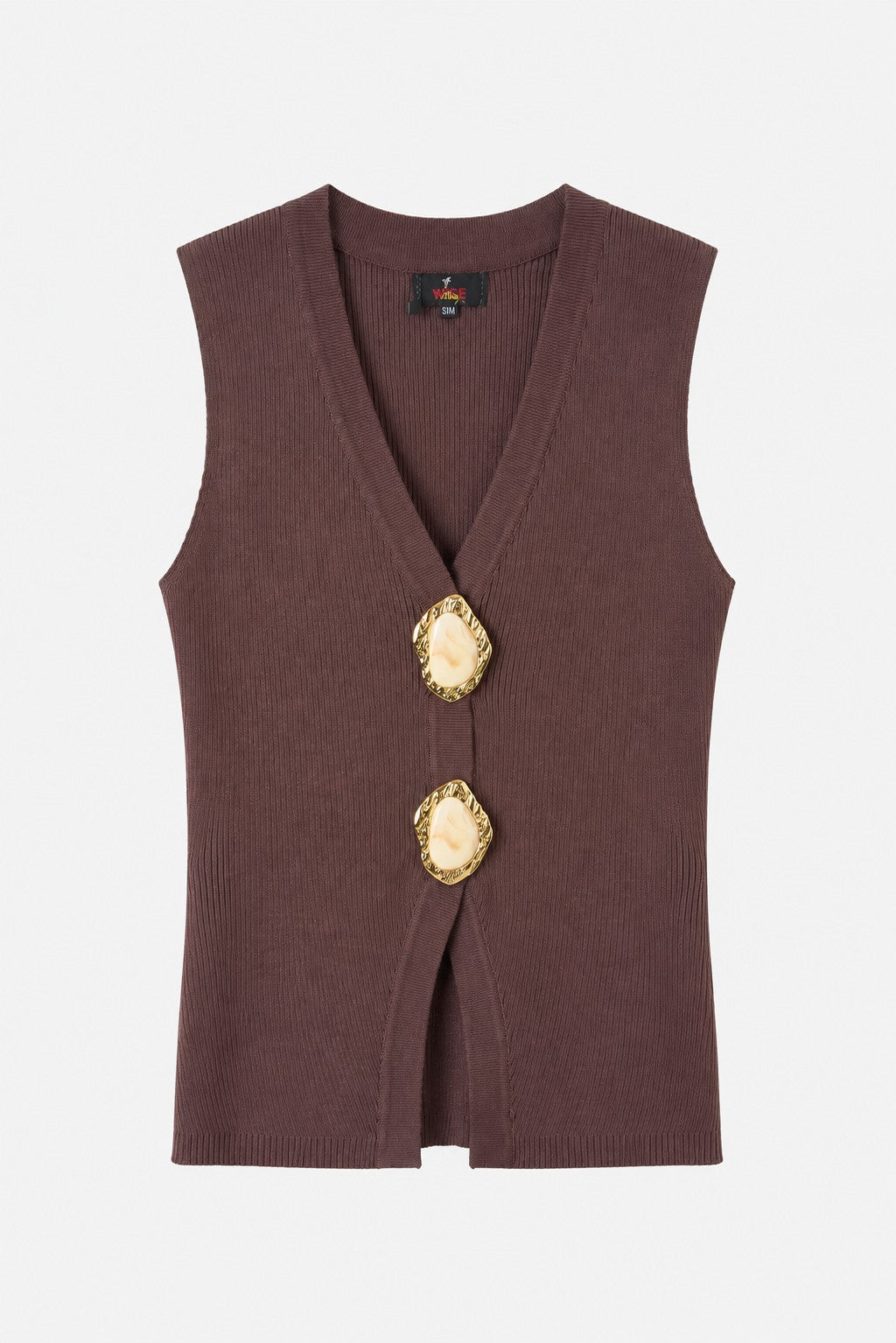 Button cut out Ribbed top