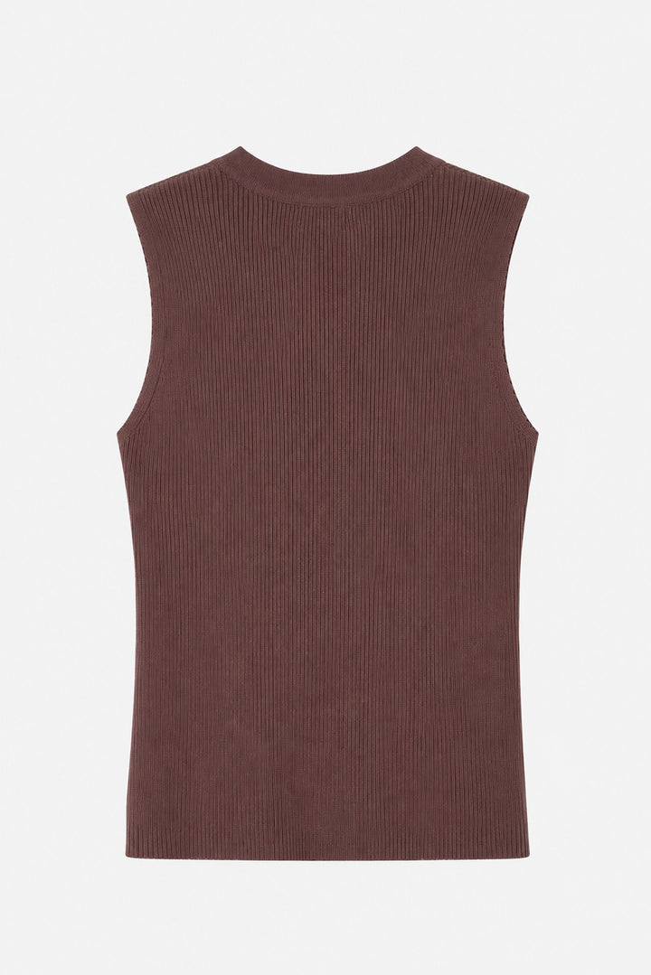 Button cut out Ribbed top
