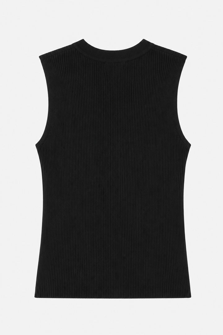 Button cut out Ribbed top