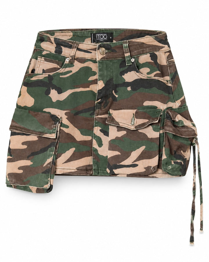 Camo spandex print skirt