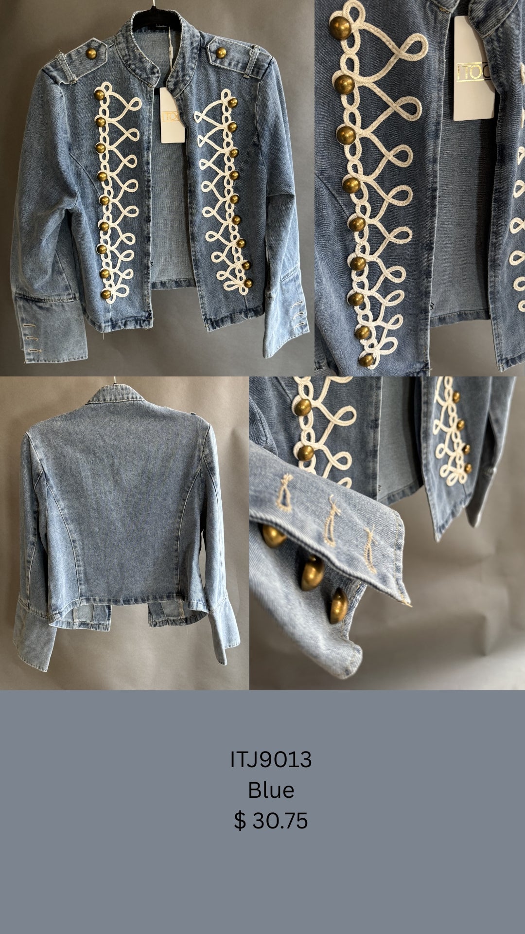 Military-Inspired Embellished Jacket (6 ps per pack)