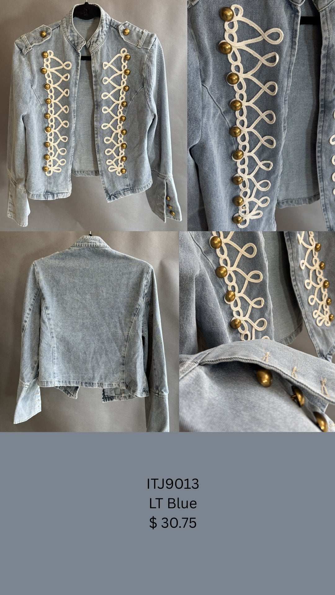Military-Inspired Embellished Jacket (6 ps per pack)