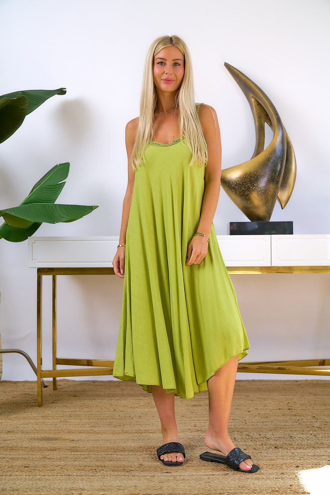 Flowy Green Midi Dress I Too Fashion Flowy Green Midi Dress I Too Fashion